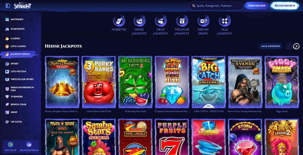 Spinight Casino Jackpots