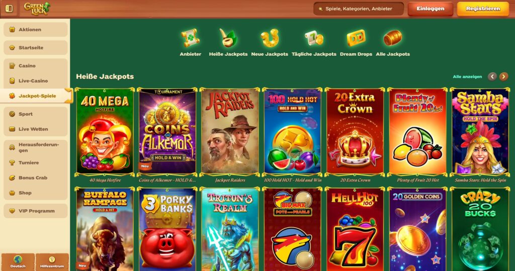 Greenluck Casino Jackpots